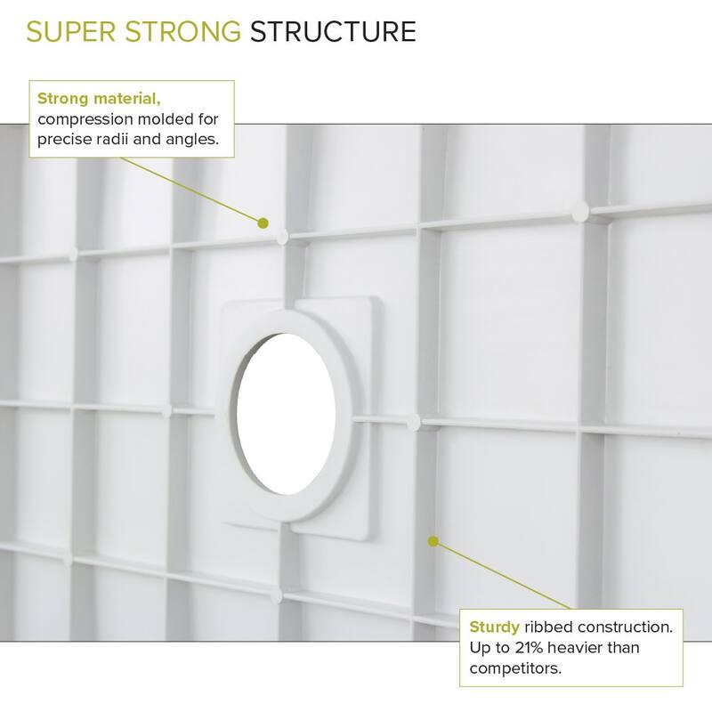 Transolid FL6036C FL-Series 60" x 36" Rectangular Shower Base with