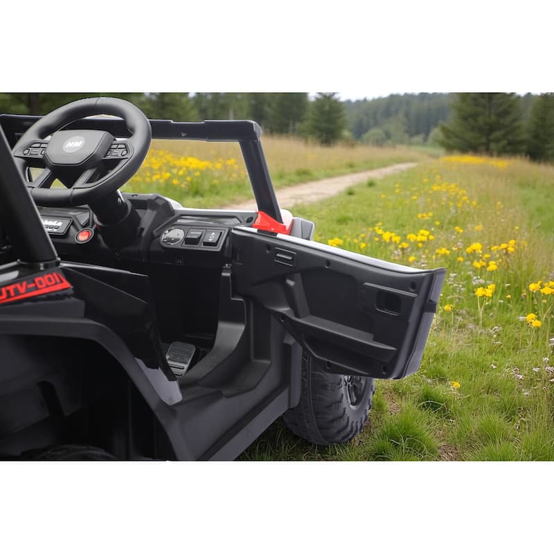 12V Kids Electric Ride On UTV Car with Remote Control, Battery Powered Toy Vehicle with Seat Belt & LED Lights, Ages 3-6
