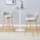preview thumbnail 9 of 14, Swivel Bar Stools with Cushions, Counter Stools with Metal Legs Light Gray