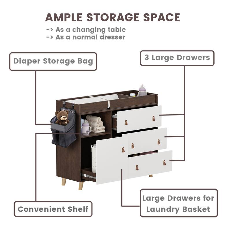 Changing Tables for Infants Babies with Diaper Changing Pad Dresser