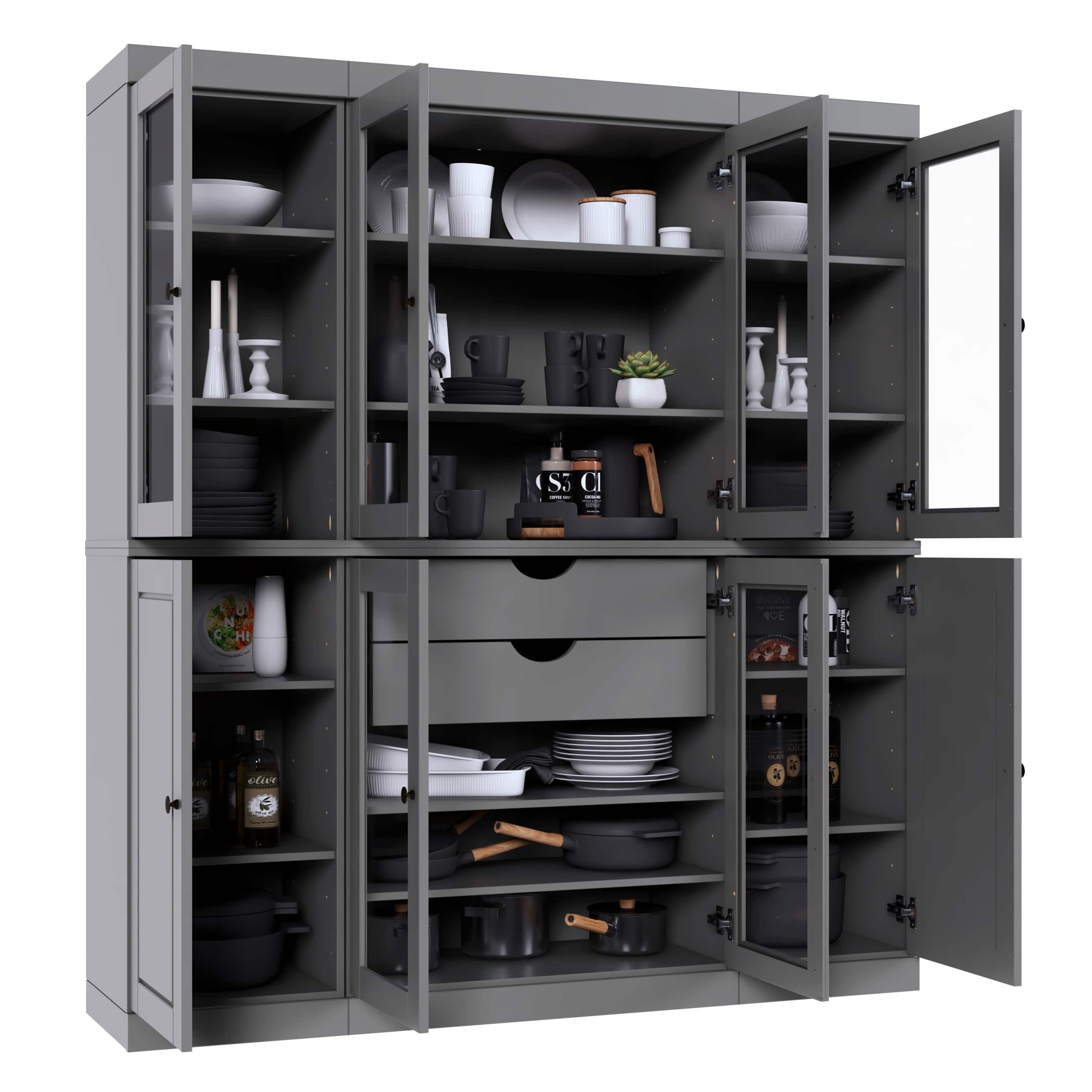 Option Grey - 6 Clear Glass-2 Solid
