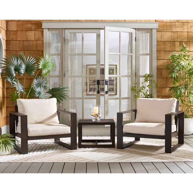 SAFAVIEH Outdoor Living Fash 3-piece Living Set - 36"W x 34"D x 30"H