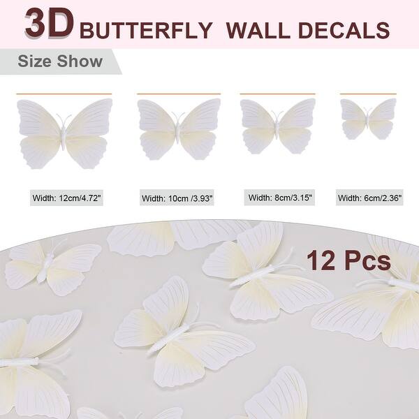 Shop 12pcs 3d Butterfly Wall Stickers Decal Sticker For Room