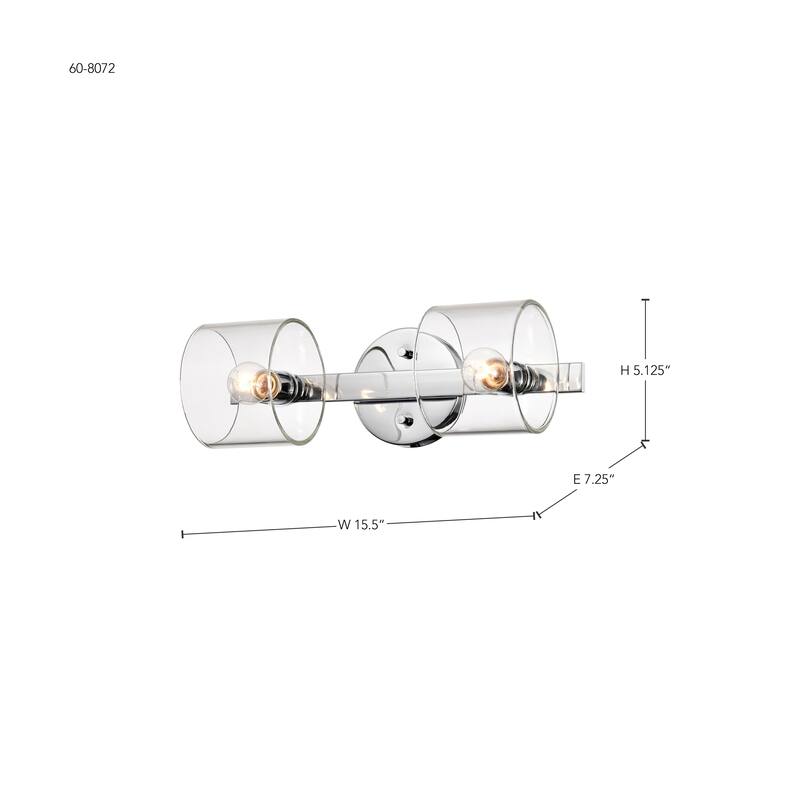 Marlowe 2 Light Vanity Polished Nickel with Clear Glass - Polished Nickel