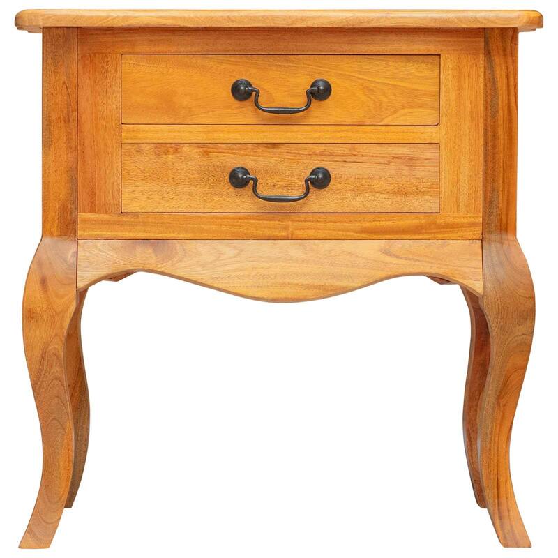 vidaXL Side Table Natural 23.82 x 11.81 x 24.02 in Solid Mahogany Wood - 23.82 x 11.81 x 24.02 in