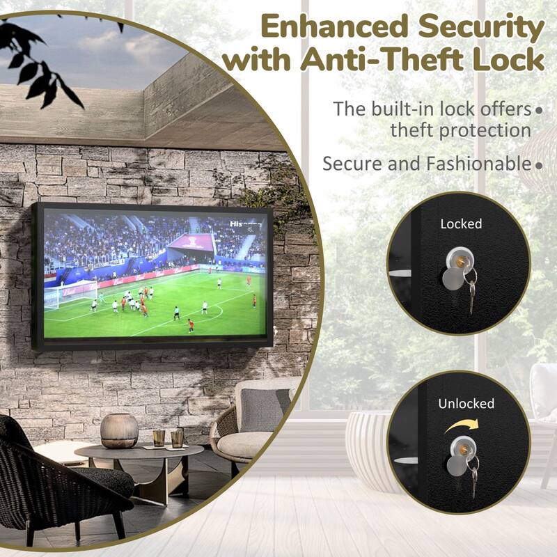 VEIKOUS 43" Outdoor TV Enclosure Weatherproof, Full Motion TV Bracket, All-Weather Protection
