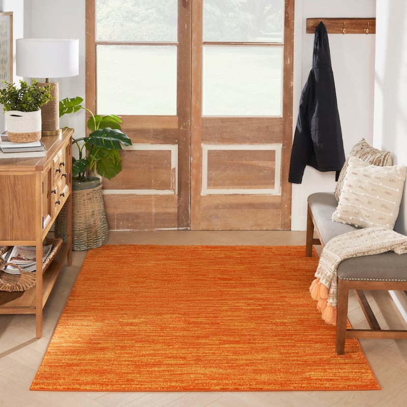 Nourison Modern Solid Indoor/Outdoor Area Rug - 5' x 7' - Sunburst