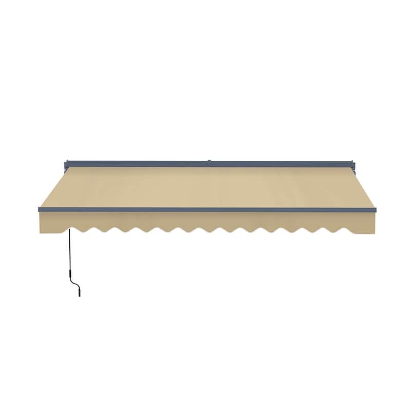 ALEKO Moroccan Semi-Cassette Motorized Patio Awning - Desert Sand- 20 x 10 Feet