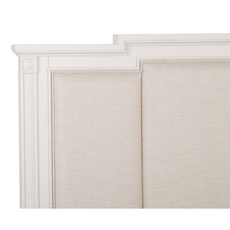 Magnussen Home Willowbrook Egg Shell White With Slight Rub Through Panel Upholstered Storage Bed