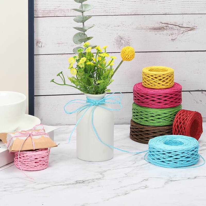 4 Rolls Raffia Ribbon, Paper Twine String