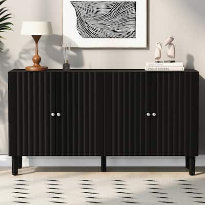 Black Buffet Sideboard Accent Cabinet Server Table Entryway Cabinet