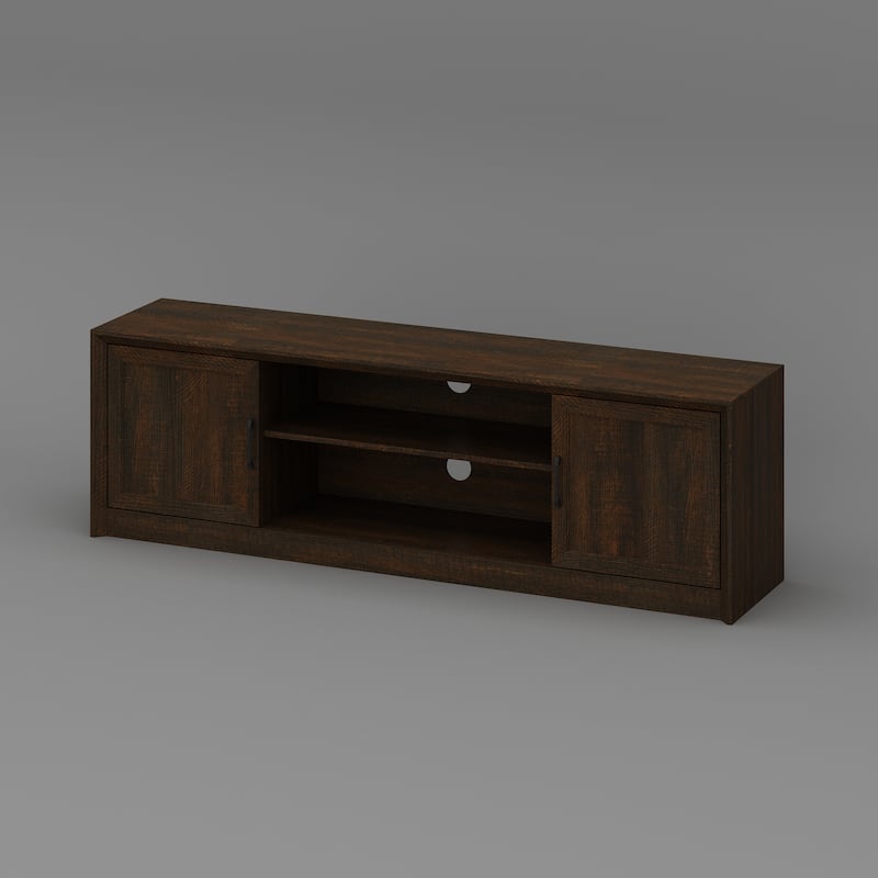 Modern TV Stand with Adjustable Shelf and Cabinet Doors, Media Console for 70” TV