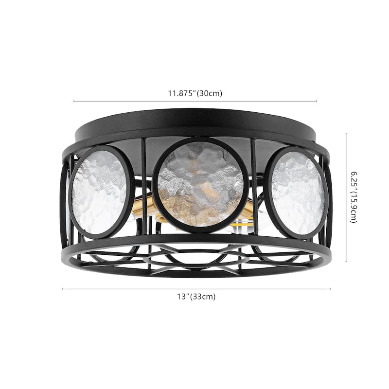 SAFAVIEH Lighting Ander Flush Mount - 13"W x 13"D x 6"H