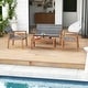 preview thumbnail 4 of 8, Gymax 4 Pieces Outdoor Furniture Set Acacia Wood Frame Sofa Set w/