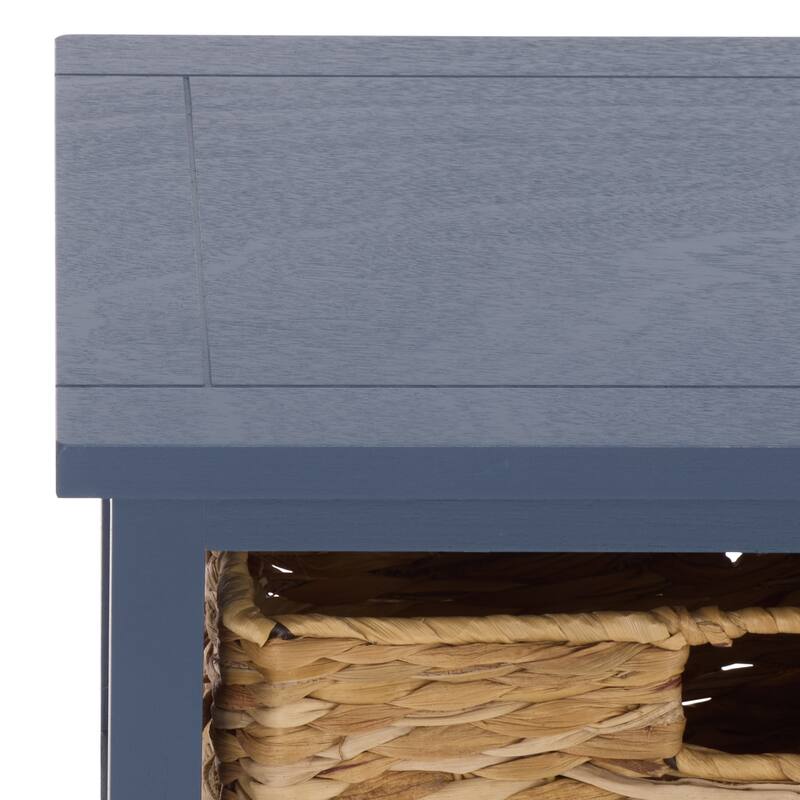 SAFAVIEH Evaline Distressed Black 3 Wicker Basket Storage Unit - 17.3" x 13.4" x 29.5" - 17"W x 13"D x 30"H