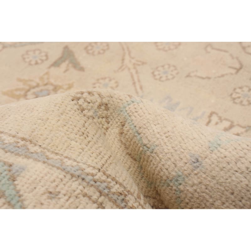 ECARPETGALLERY Hand-knotted Antalya Vintage Khaki Wool Rug - 6'4 x 9'7