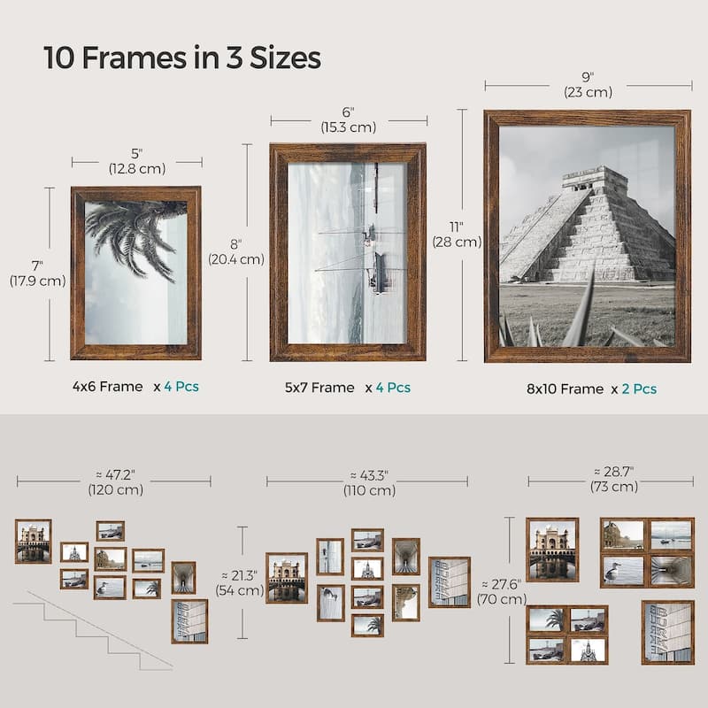 Wall Mounted or Tabletop Picture Frames with Glass Ideal Gift for Birthdays or Any Occasion