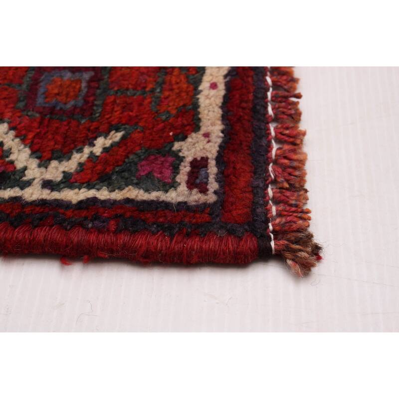 ECARPETGALLERY Hand-knotted Melis Vintage Dark Red Wool Rug - 4'6 x 12'3