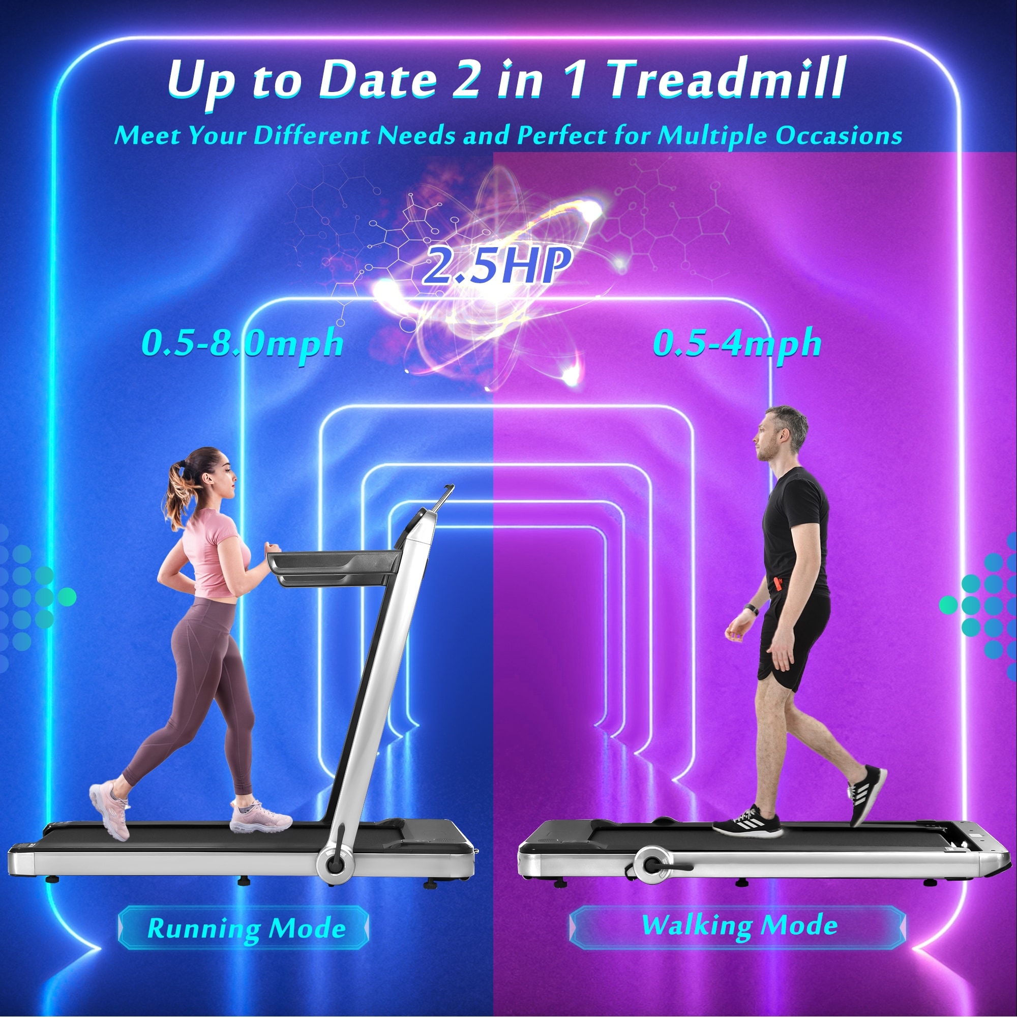 Silver Installation Free Under Desk Electric Treadmill 2 5HP Folding silver-installation-free-under-desk-electric-treadmill-2-5hp-folding