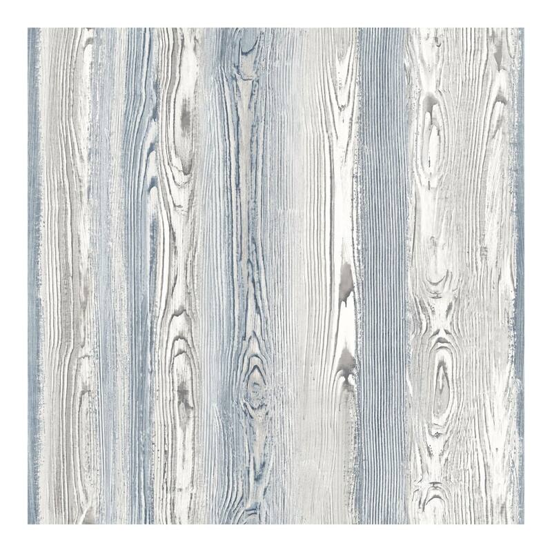 ESTA Home Cady Blue Wood Panel Wallpaper - 20.5 x 396 x 0.025