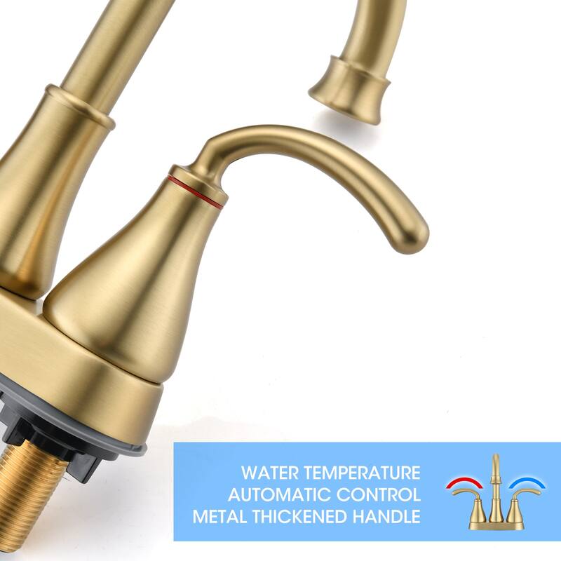 DORNBERG 2 Handles Bathroom Faucet with Pop-up Drain