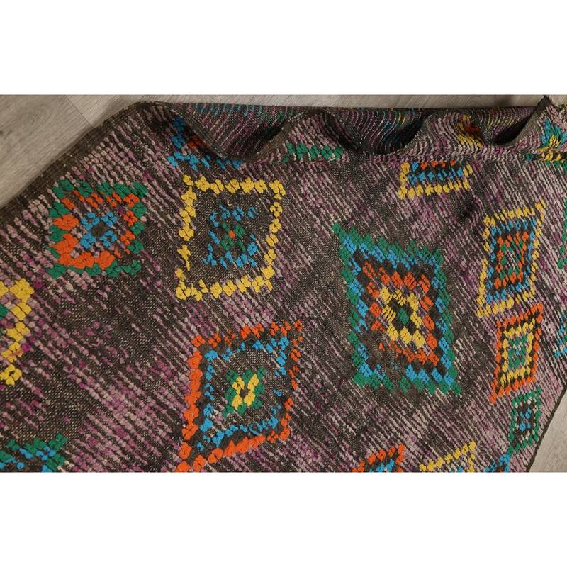 Antique Tribal Moroccan Oriental Wool Area Rug Handmade Foyer Carpet - 5'0" x 9'1"
