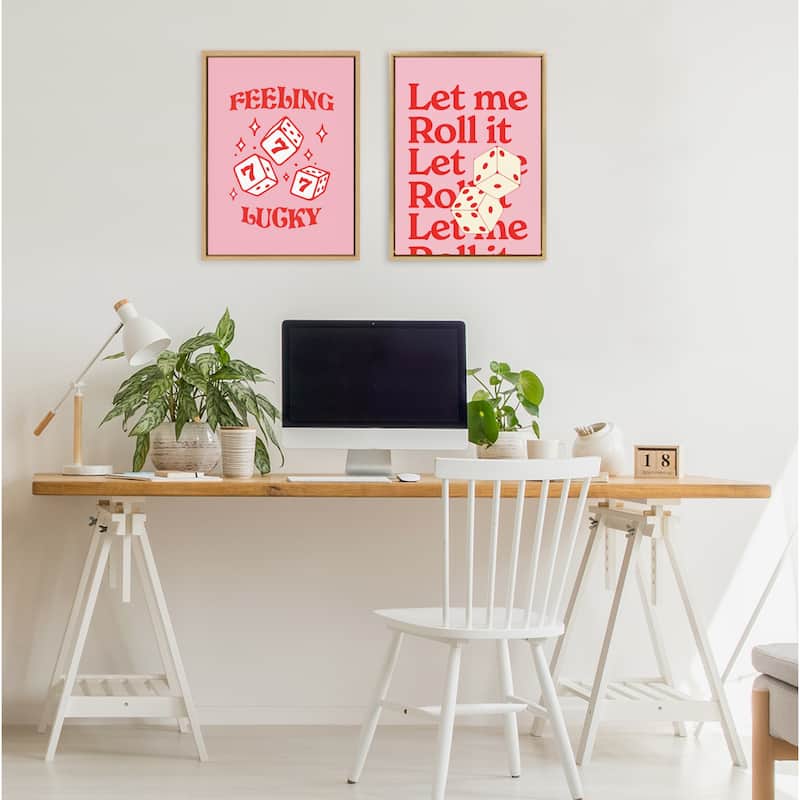 Kate and Laurel Sylvie Feeling Lucky Framed Canvas by Alli Standefer