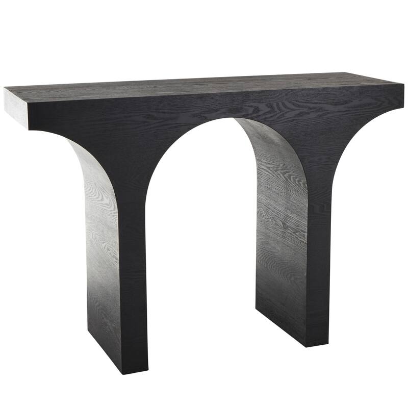 Wood Abstract Cutout Arch Console Table - Black - Roche River Decor - 15"Wx45"Lx32"H