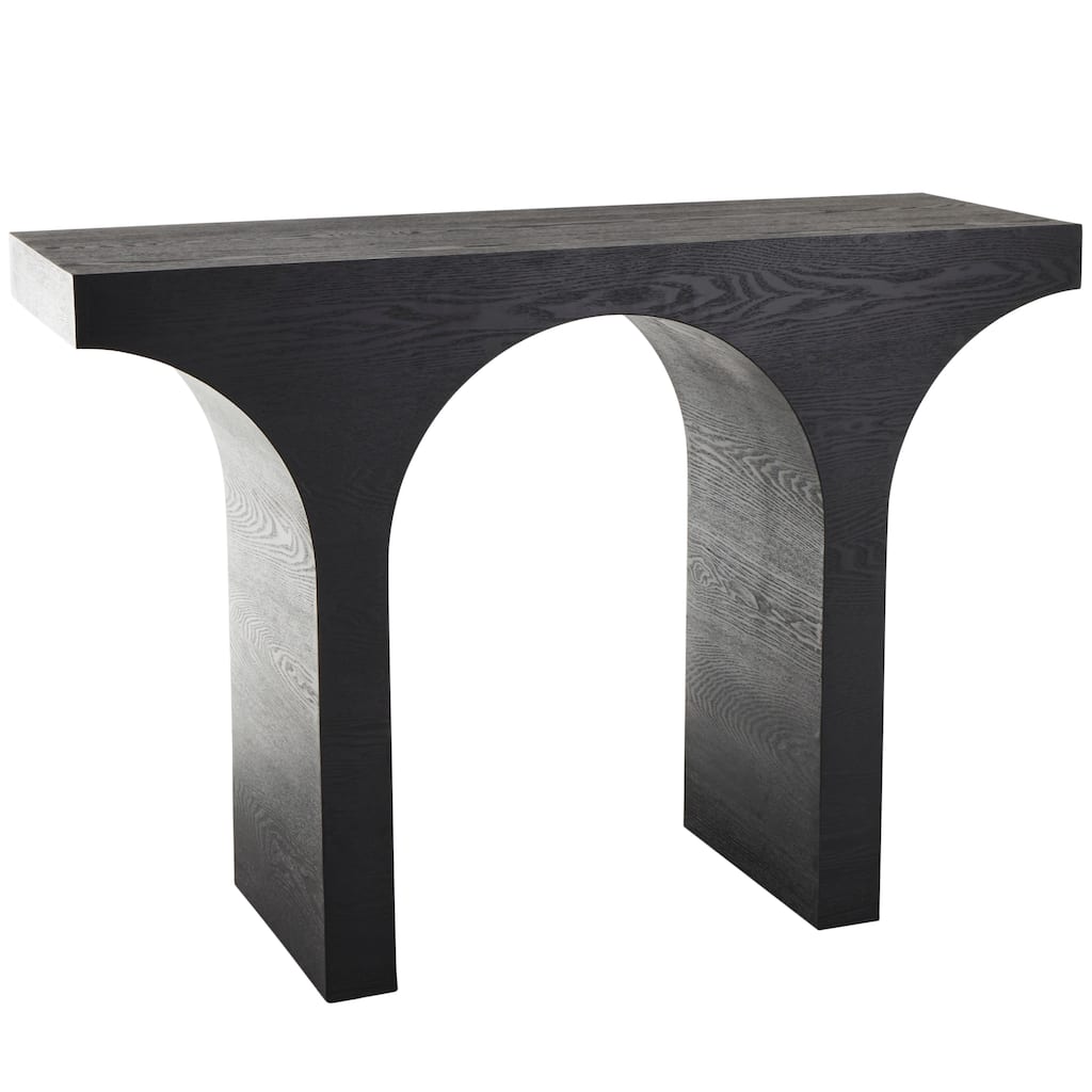 Wood Abstract Cutout Arch Console Table - Black - Roche River Decor - 15"Wx45"Lx32"H