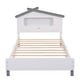 preview thumbnail 22 of 48, Wood Bed Frame w/ House-Shaped Headboard & Motion Activated Night Lights for Kids