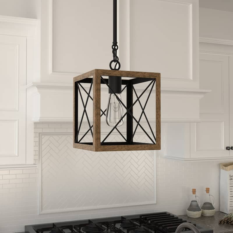 Kiro 1-light Modern Farmhouse Rectangle Pendant Light with UL Certified