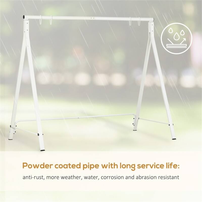 Rotating Hammock Steel Swing Stand with Stable A-Frame Design and Spring Buckle for Porch Balcony or Garden
