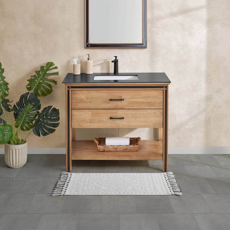 French Connection Nellore Fringe Cotton Bath Rug