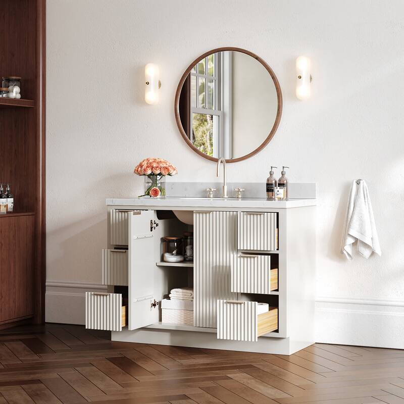 Ariel P48CQOVO Milan 48" Free Standing Single Basin Vanity Set with