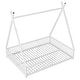 preview thumbnail 10 of 11, Metal Full Size House Platform Bed with Triangle Structure, Fence Guardrail & Horizontal Rod