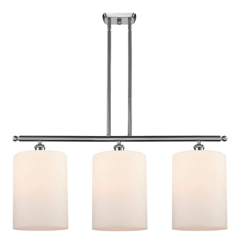 Innovations Lighting 516-3I-10-36-L Cobbleskill Linear Cobbleskill 3 - Brushed Satin Nickel / Matte White
