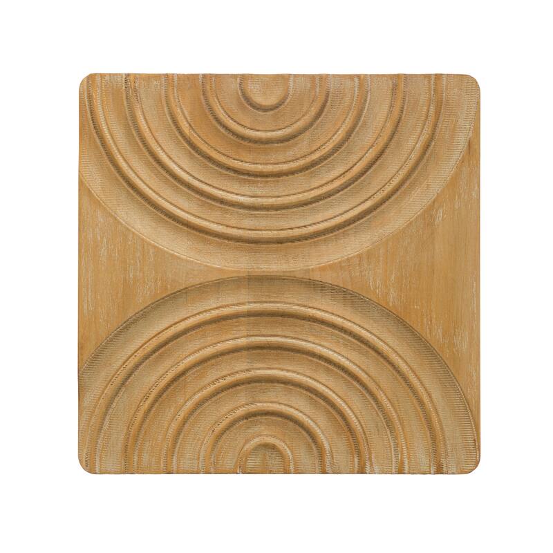 Wood Wall Art with Carved Arches - 16.0"L x 1.4"W x 16.0"H
