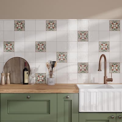 Apollo tile 6" x 6" Terralis Glossy Pearl White Porcelain Tile (4.65 sq ft/case) - 19 Pack