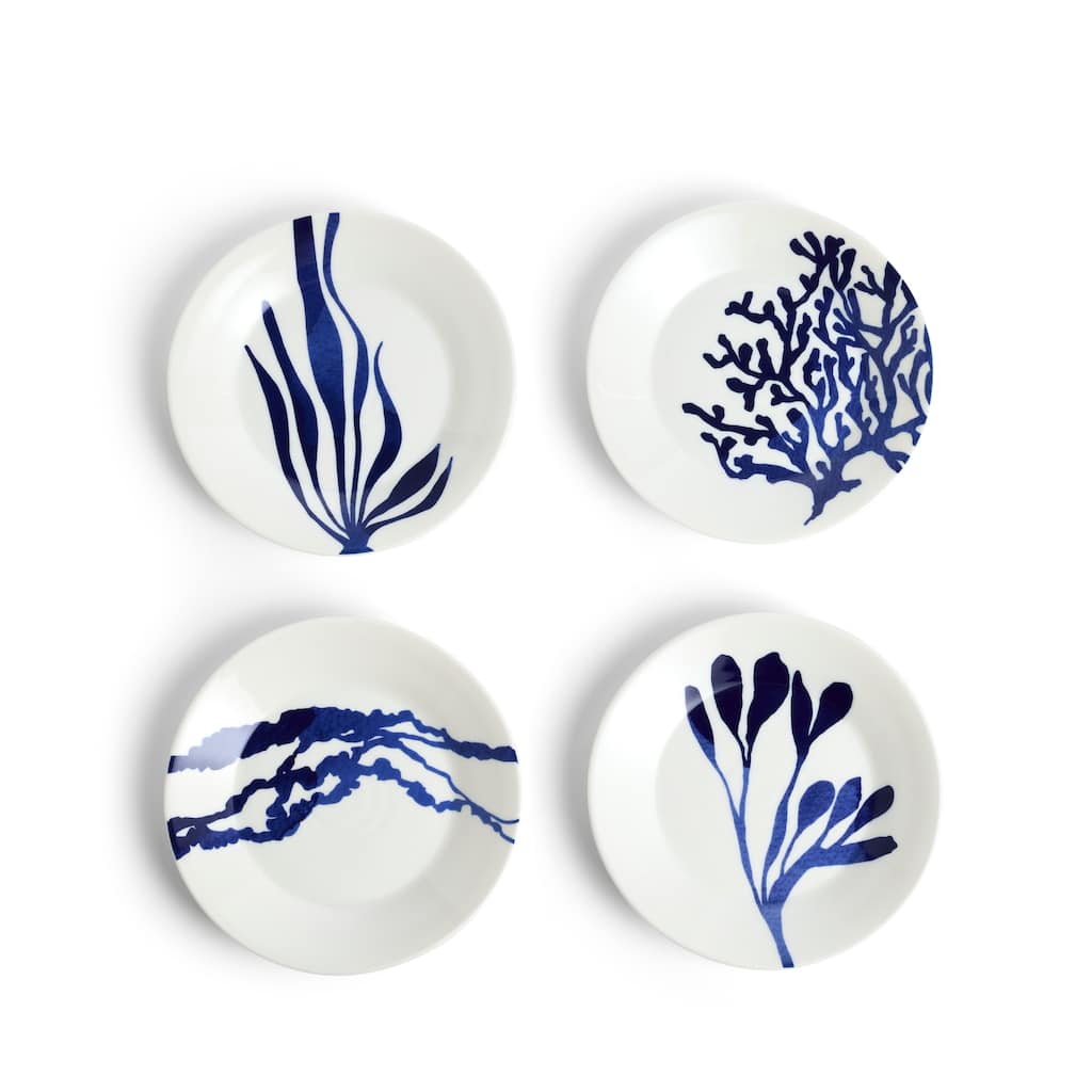 Royal Doulton 1815 Pacific Plate 6.3in 2025 Mixed Patterns Blue, Set of 4 - 6.3 in