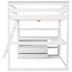 preview thumbnail 31 of 30, Full Size Loft Bed with Desk, Shelves, Drawers, and Ladder, Grey