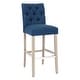 preview thumbnail 22 of 29, Carter 29" Button Tufted Bar Stool (Set of 2) Antique Gray Finish