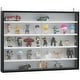 preview thumbnail 1 of 4, Wall Mounted Display Cabinet with Glass Sliding Doors and Adjustable Shelves - 31.5" W x 3.75" D x 23.5" H Black-White