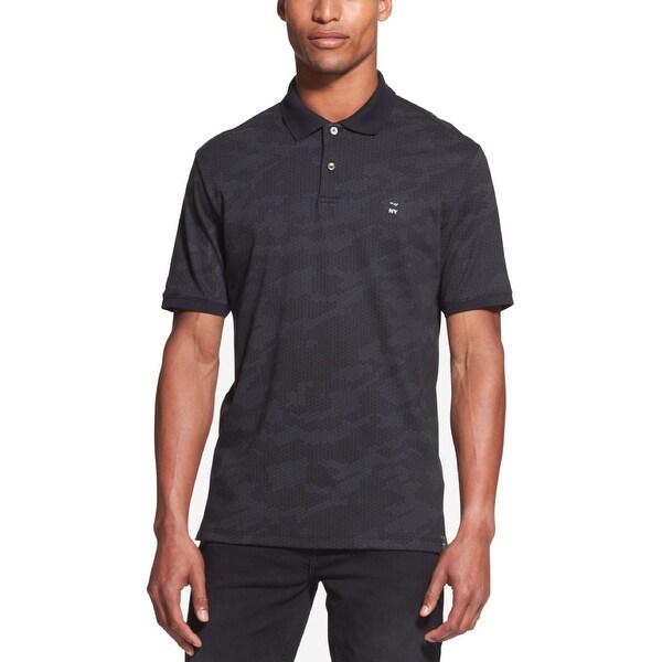 Shop DKNY Mens Black Size Medium M Camo Print Polo Rugby ...