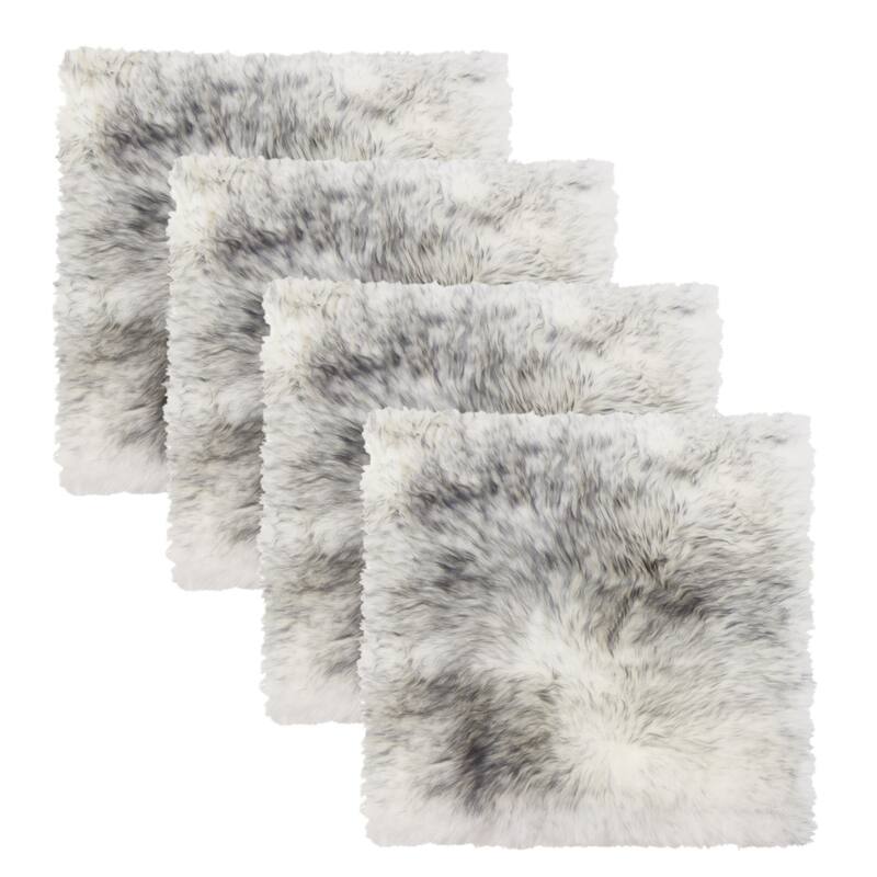 HomeRoots Set Of Four 17" X 17" Gradient Grey Wool Chair Pads - 17