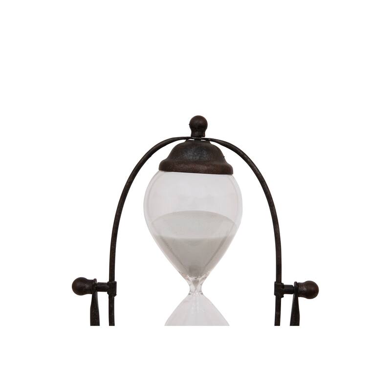 Decorative Metal Hourglass with White Sand