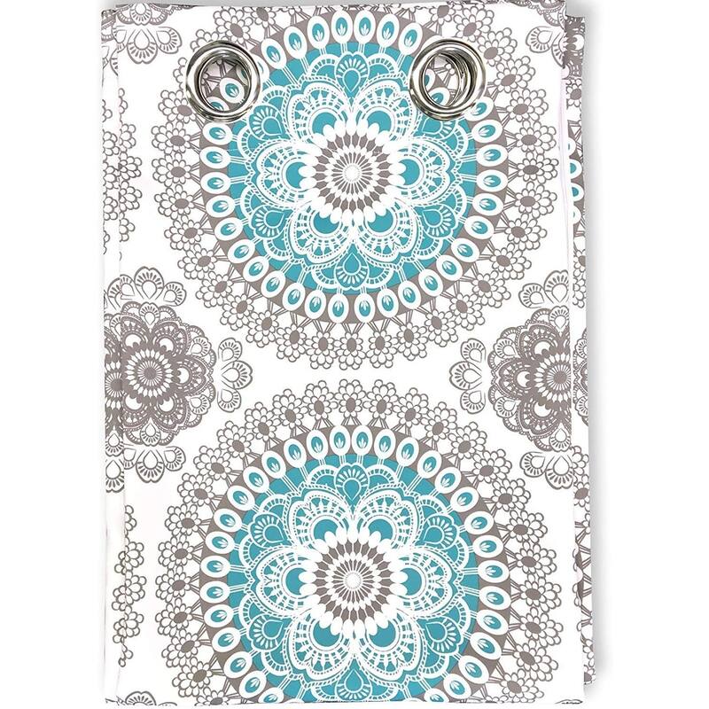 DriftAway Bella Medallion Printed Room Darkening Grommet Window Curtain Panel Pair