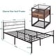 preview thumbnail 14 of 17, 3-pieces Platform Bed Frame and Glass Top Nightstands Set of 2