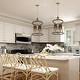 preview thumbnail 4 of 10, Evaie Modern Farmhouse 4-light Candle Chandelier Dimmable with Black Fabric Shade - D13.5'' x H88''