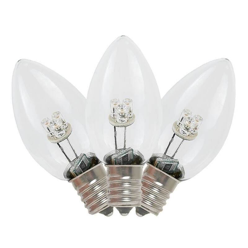 25 Pack C7 LED Outdoor Patio Party Christmas Replacement Bulbs, Warm White