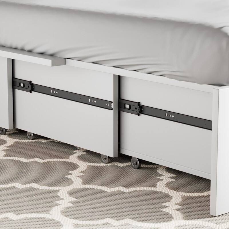 Mixoy Murphy Bed with Foldable Mattress,Modern Cube Cabinet Bed with Storage Drawer & USB Charging Station